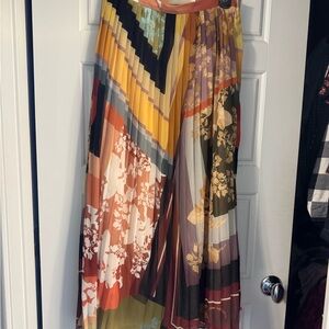 Anthropologie Maeve A-line Maxi Skirt Brown and Gold Resort Wear